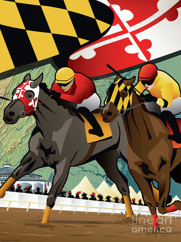 Maryland Horse Racing Derby - Art Print