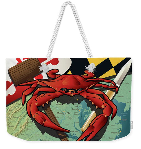 Maryland Crab Feast with Mallet and Knife - Weekender Tote Bag
