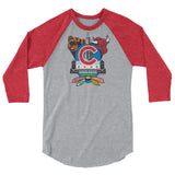 Chicago Sports Fan Crest - Unisex 3/4 sleeve raglan shirt