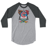 Chicago Sports Fan Crest - Unisex 3/4 sleeve raglan shirt