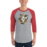 Pittsburgh - Three Rivers Roar Sports Fan Crest - 3/4 sleeve raglan shirt