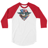 Fly, Philly, Fly! Sports Fan Crest - Unisex 3/4 sleeve raglan shirt