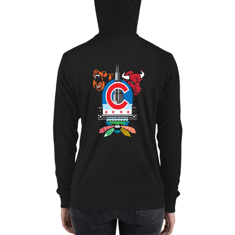 Chicago Sports Fan Crest - Unisex zip hoodie