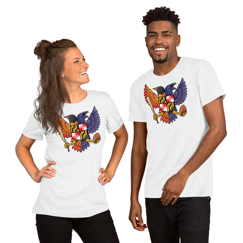 Birdland Baltimore Raven & Oriole Maryland Crest - Short-Sleeve Unisex T-Shirt