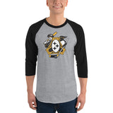 Pittsburgh - Three Rivers Roar Sports Fan Crest - 3/4 sleeve raglan shirt