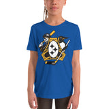 Pittsburgh - Three Rivers Roar Sports Fan Crest - Youth Short Sleeve T-Shirt