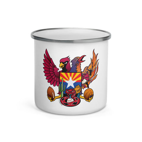 Arizona Sports Fan Crest  - Enamel Mug 12 oz