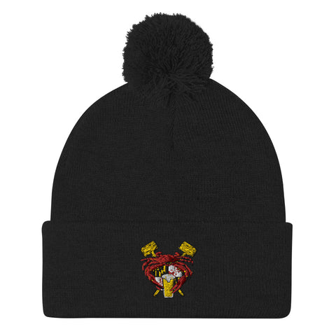 Maryland Crab Feast Crest, Embroidered Beanie Pom-Pom