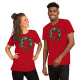 Holiday Crab Wreath, Short-Sleeve Unisex T-Shirt