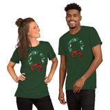 Holiday Crab Wreath, Short-Sleeve Unisex T-Shirt