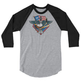 Fly, Philly, Fly! Sports Fan Crest - Unisex 3/4 sleeve raglan shirt