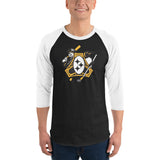 Pittsburgh - Three Rivers Roar Sports Fan Crest - 3/4 sleeve raglan shirt