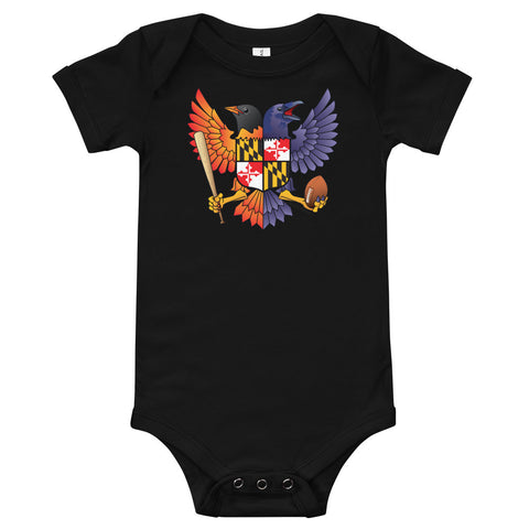 Birdland Baltimore Raven & Oriole Maryland Crest - Baby One Piece