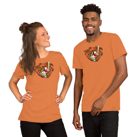 Citizen Pride Oriole Baseball Crab Maryland Crest, Short-Sleeve Unisex T-Shirt Autumn / XL
