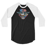 Fly, Philly, Fly! Sports Fan Crest - Unisex 3/4 sleeve raglan shirt