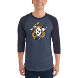 Pittsburgh - Three Rivers Roar Sports Fan Crest - 3/4 sleeve raglan shirt