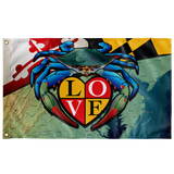 Maryland Blue Crab "Love", Large Flag, 60 x 36" with 2 grommets