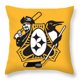 Pittsburgh Three Rivers Roar Sports Fan Crest - Throw Pillow square