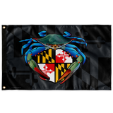 Blue Crab Maryland Crest, Large Flag, 60 x 36" with 2 grommets