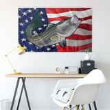 USA Rockfish, Large Flag, 60 x 36" with 2 grommets on wall