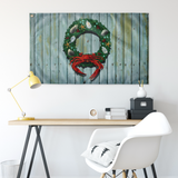 Coastal Holiday Crab Wreath, Large Flag, 60 x 36" with 2 grommets