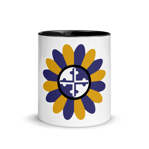 Baltimore Power Flower in Purple & Gold, Mug with Color Inside, 11 oz.