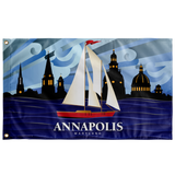 Annapolis Red Sailboat, Large Flag, 60 x 36" with 2 grommets